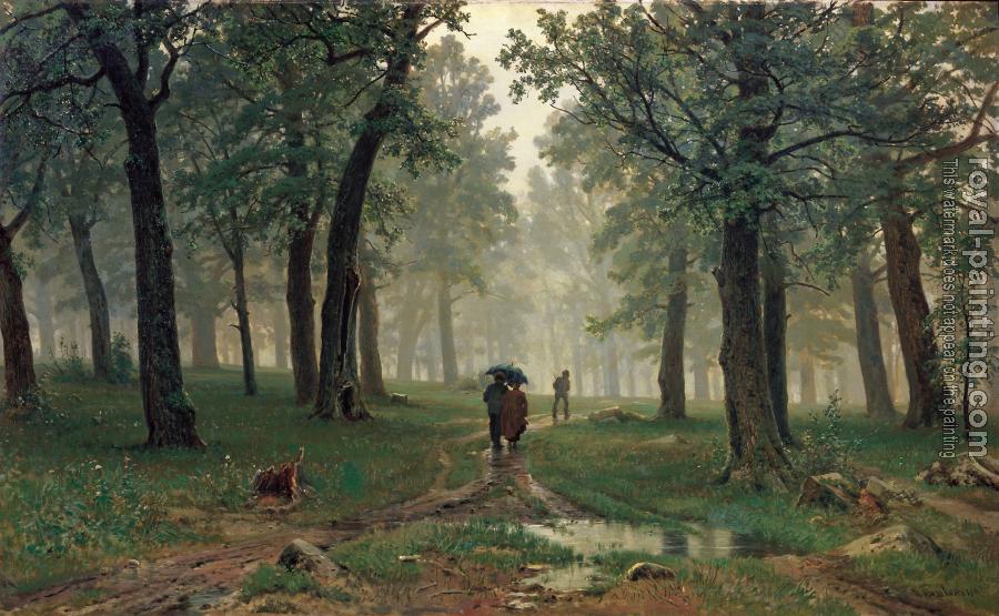 Ivan Shishkin : Rain in an Oak Forest